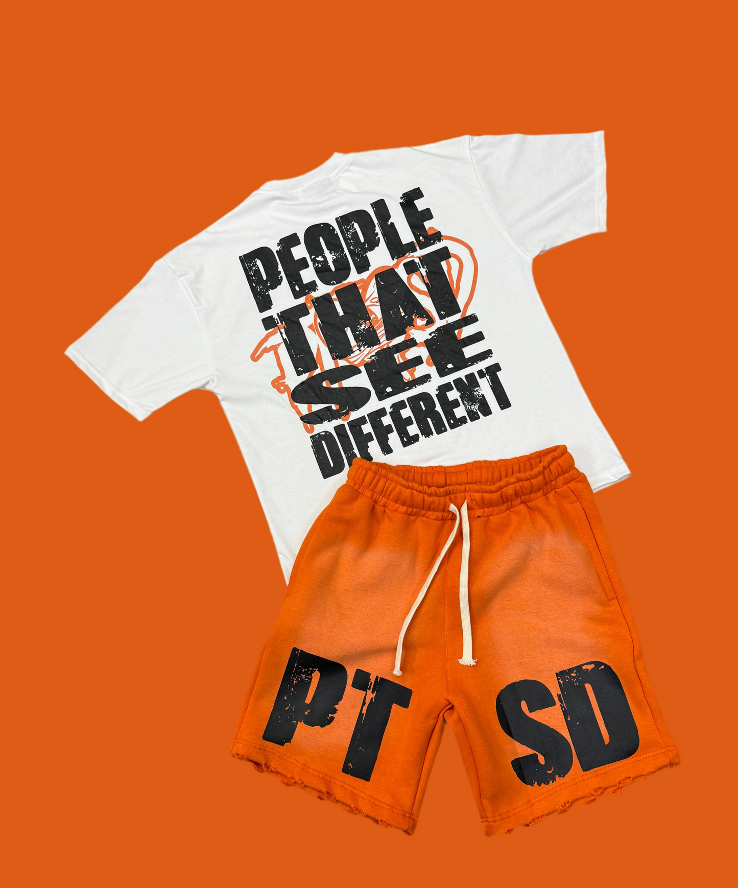 Burnt orange PTSD sweatshort set