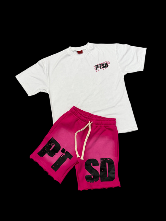 Hot pink PTSD sweatshort set