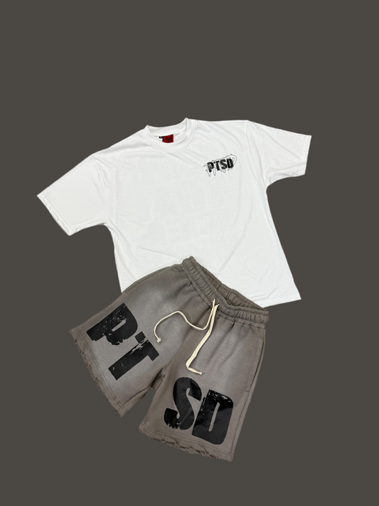 Dark grey PTSD sweat short set